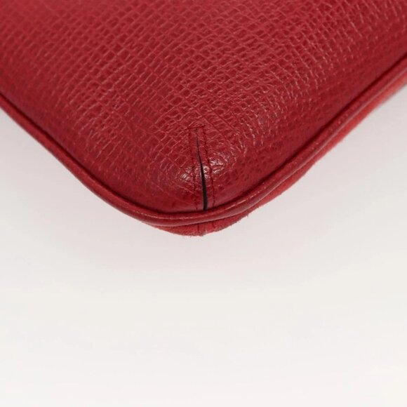 LOEWE Anagram Shoulder Bag Suede Leather Red Gold Auth sw697 - Picture 5 of 16